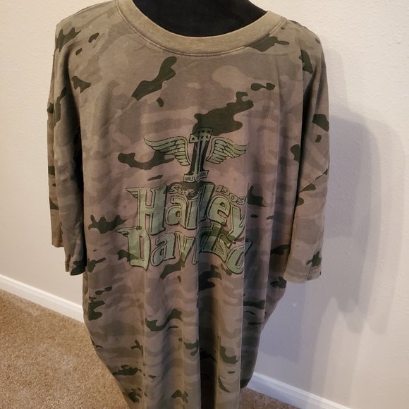 Harley Davidson camo style short sleeve T-shirt 100% cotton Size 2X. - Picture 4 of 14